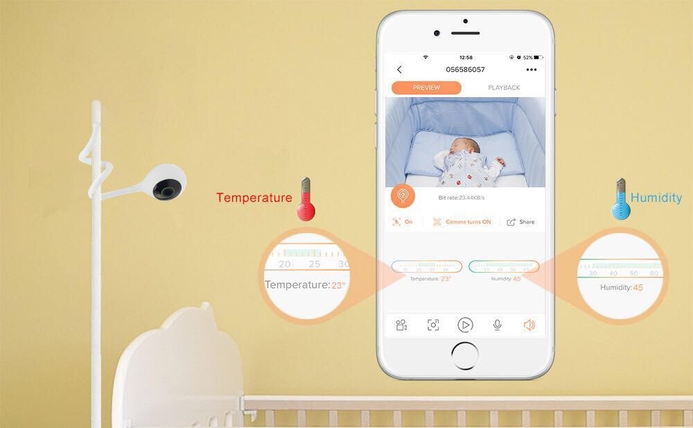 Mini Baby Monitor with Temperature / Humidity Detect
